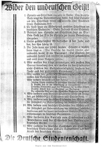 Zwölf Thesen ''Wider den undeutschen Geist'' [Bücherverbrennung], 12. April 1933