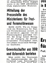 Mitteilung der Pressestelle des Ministeriums für Post- und Fernmeldewesen der DDR [Sputnik-Verbot], 19. November 1989